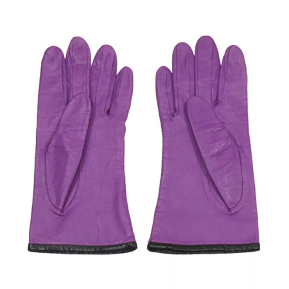 SAINT LAURENT gloves YSL logo leather Authentic Used